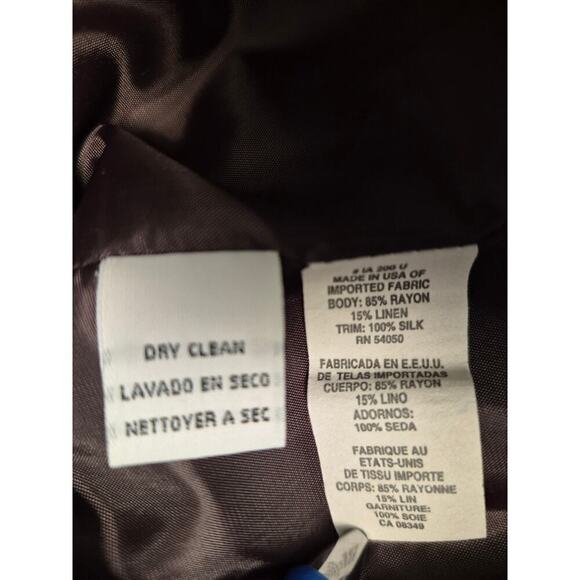 VTG 80s Christian Dior Brown Silk Blend Tweed Suit Jacket Womens 12 - Picture 6 of 9